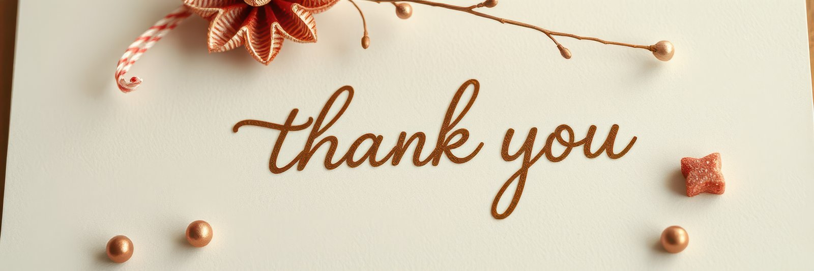 Elegant thank you card with decorative elements perfect for expressing gratitude